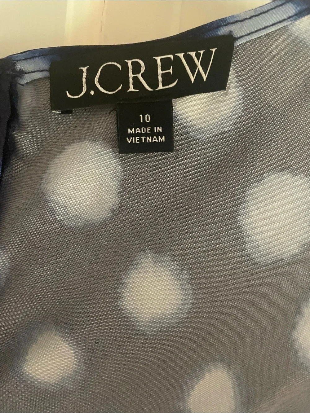 J. Crew High-neck Midi Dress in Blue Polka Dot Drapey Cupro Size 10